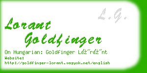 lorant goldfinger business card